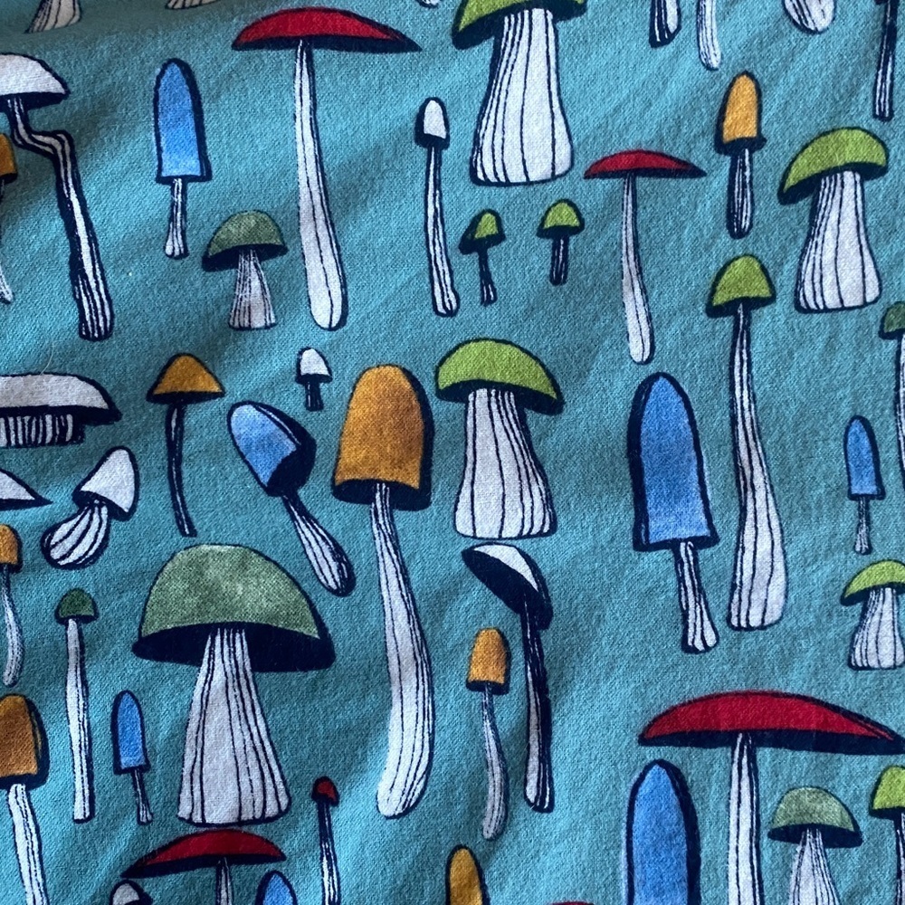 Unique Vintage Sage Green & Mushroom Print Brionne Pinafore Skirt - Picture 11 of 11